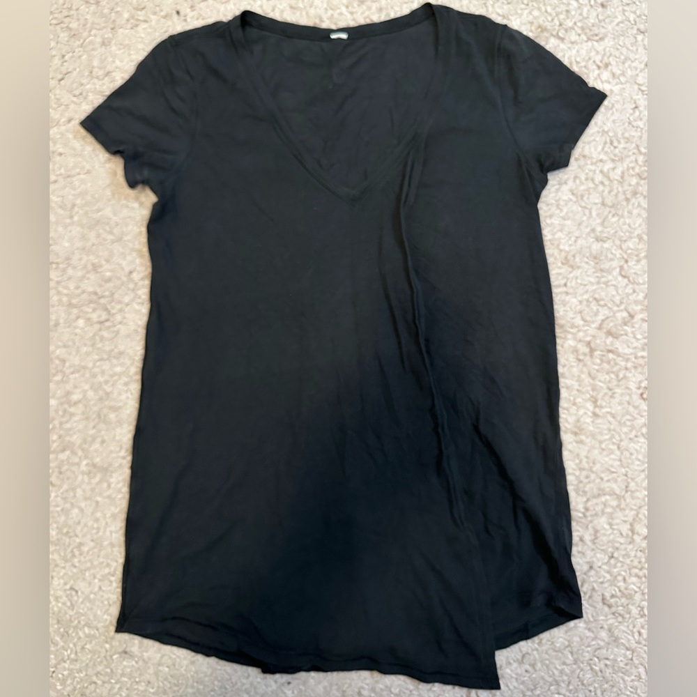 Lululemon black short sleeve tie shirt size 4